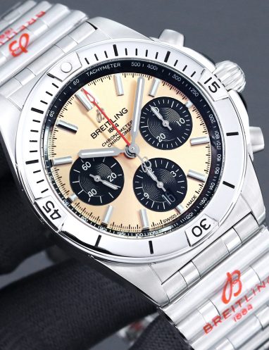 Breitling Chronomat Steel & Champagne Dial Watch