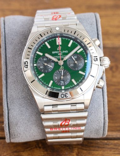 Breitling Chronomat Green Dial Stainless Steel Watch