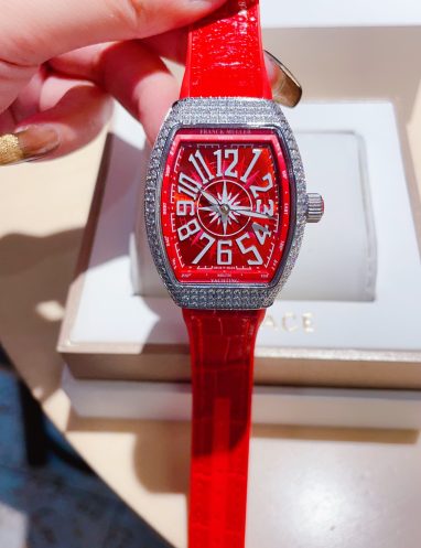 Franck Muller Red Diamond-Encrusted Watch