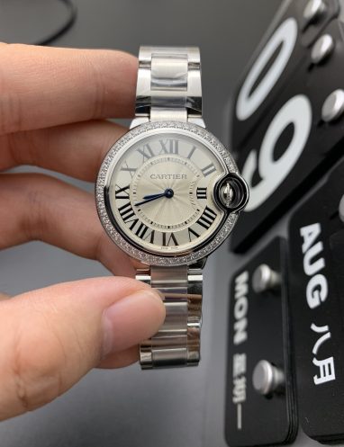 Cartier Ballon Bleu Stainless Steel Diamond Watch