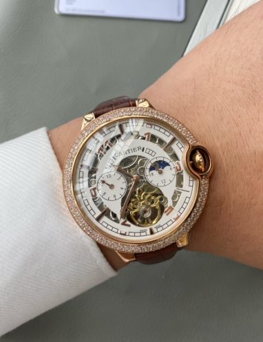 Cartier Luxury Skeleton Dial Watch