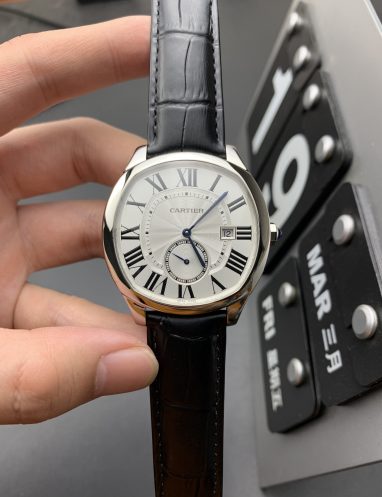Cartier Drive de Cartier Black Leather Strap Watch