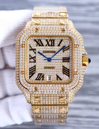 Cartier Diamond-Embellished Gold Watch