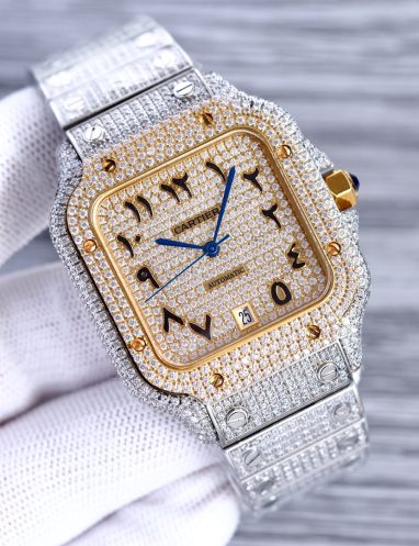 Cartier Diamond-Encrusted Santos Watch