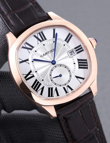 Cartier Gold Leather Strap Men's Watch