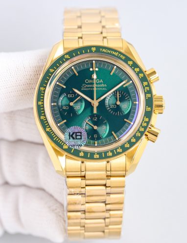 Omega Speedmaster Professional Gold and Green Watch