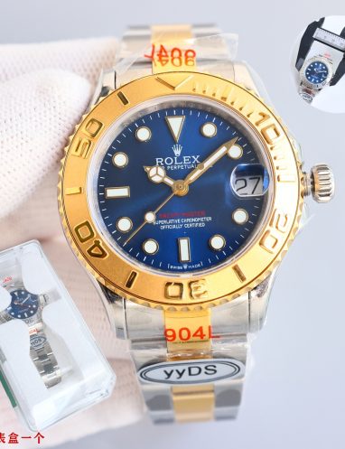 Rolex Yacht-Master Blue Dial Gold and Stainless Steel Watch