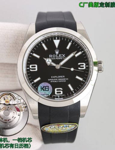 Rolex Explorer Black Dial Stainless Steel Watch