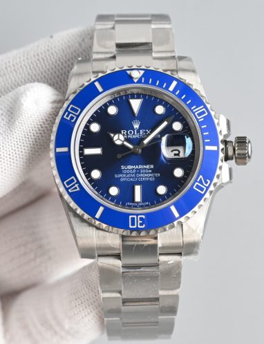 Rolex Submariner Blue Dial Stainless Steel Watch