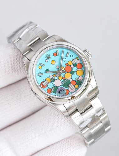 Rolex Oyster Perpetual Turquoise Pop Art Watch