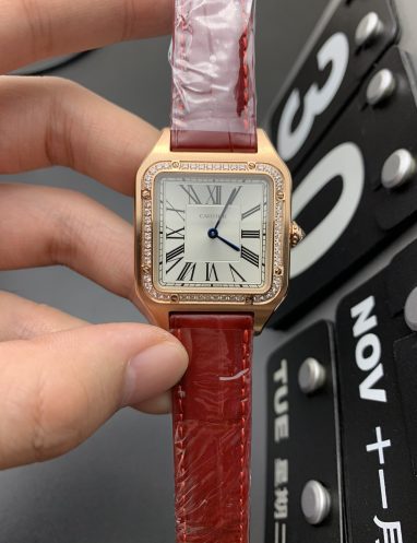 Cartier Santos-Dumont Rose Gold Diamond Watch