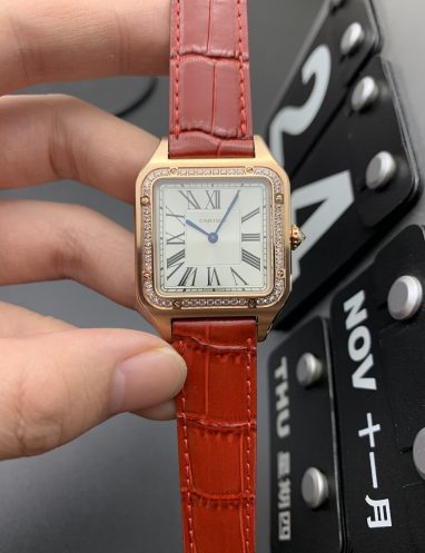 Cartier Santos-Dumont Rose Gold Diamond Watch