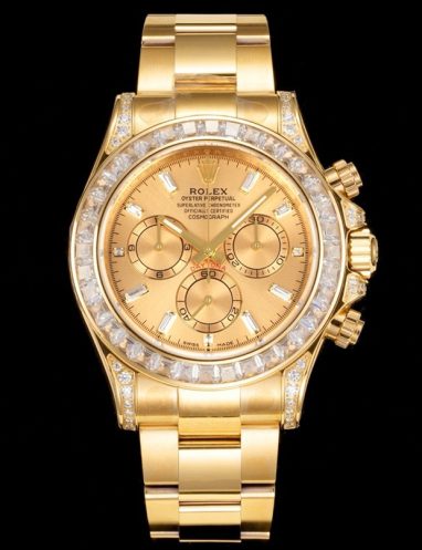 Rolex Cosmograph Daytona Diamond Bezel Gold Watch