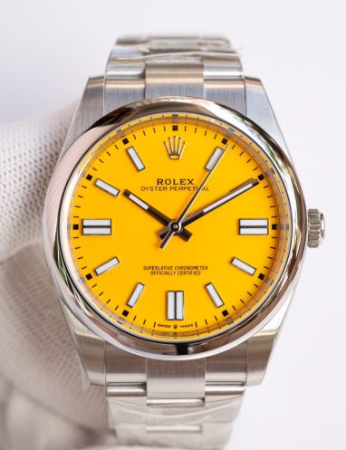 Rolex Oyster Perpetual Yellow Dial Watch