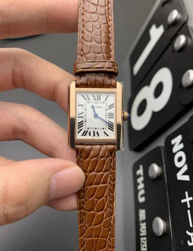 Cartier Tank Louis Leather Strap Watch