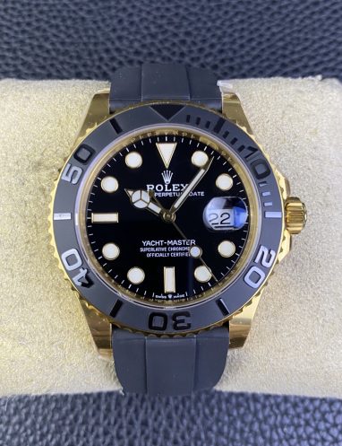 Rolex Yacht-Master Black Dial Gold Watch
