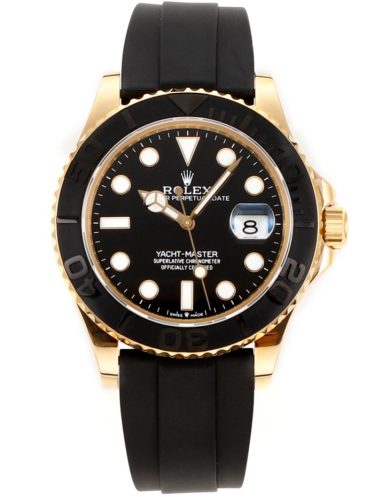 Rolex Yacht-Master Gold and Black Oysterflex Watch