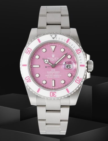 Rolex Submariner Pink Dial Stainless Steel Watch
