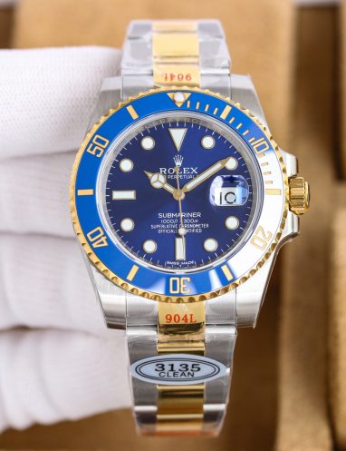 Rolex Submariner Two-Tone Blue Dial Men's Watch