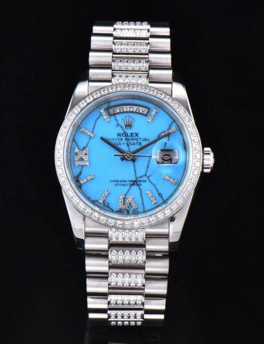 Rolex Oyster Perpetual Day-Date Turquoise Diamond Watch