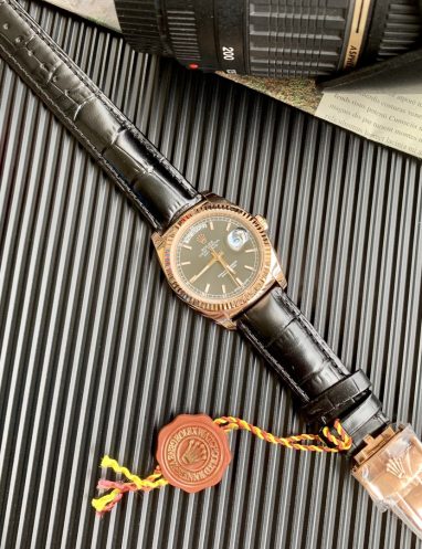 Rolex Classic Leather Strap Watch