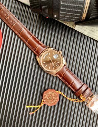 Rolex Classic Leather Strap Watch
