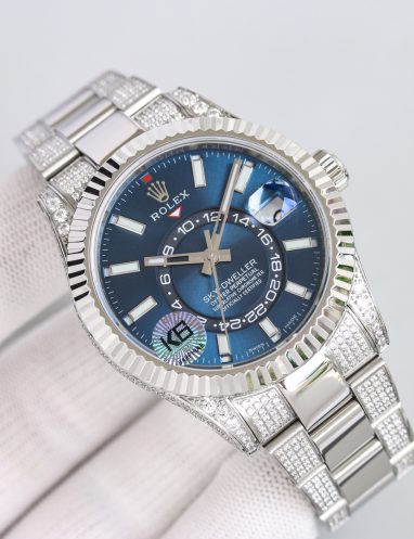 Rolex Sky-Dweller Blue Dial Diamond Watch