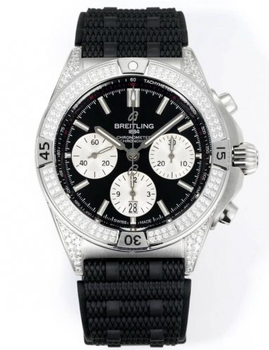 Breitling Chronomat Black Dial with Diamond Accents