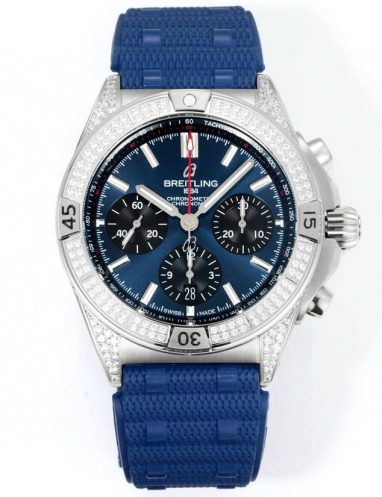 Breitling Chronomat 36mm Blue Dial Steel Watch