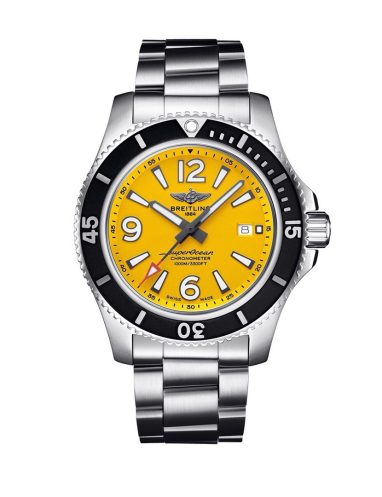 Breitling SuperOcean Steel Watch with Yellow Dial