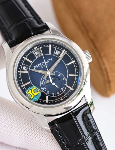 Patek Philippe Complications Silver & Blue Wristwatch