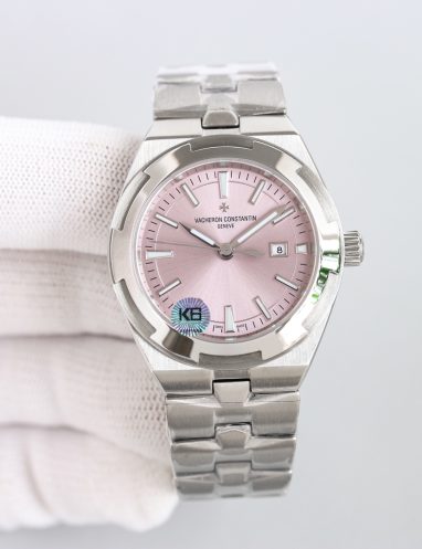 Vacheron Constantin Silver & Pink Dial Luxury Watch
