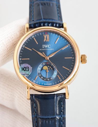 IWC Classic Blue Dial Moon Phase Watch