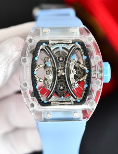 Richard Mille Transparent Blue Strap Watch