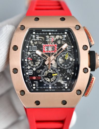 Richard Mille Luxury Chronograph Watch with Red Strap