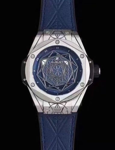 Hublot Blue Geometric Dial Luxury Watch