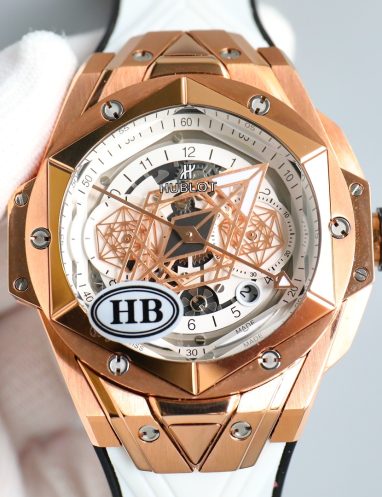 Hublot Luxury Rose Gold Geometric Watch