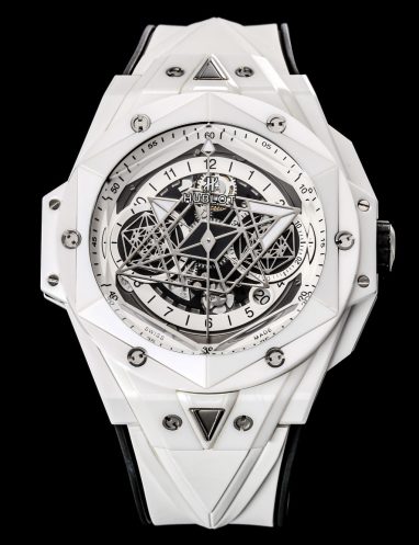 Hublot White Ceramic Skeleton Dial Watch