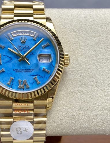 Rolex Day-Date 36 Gold Watch with Blue Dial