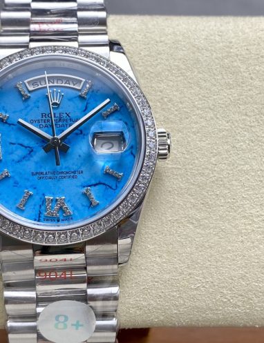 Rolex Oyster Perpetual Day-Date Blue Dial Watch
