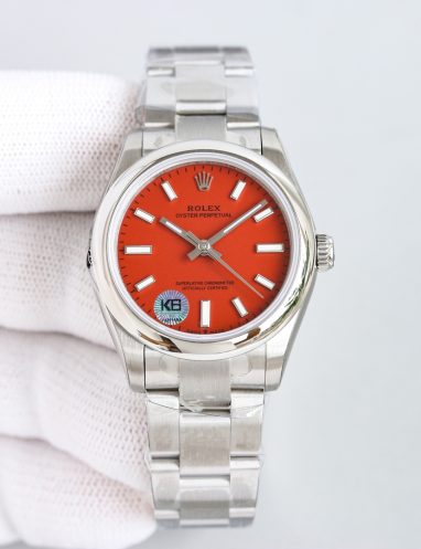 Rolex Oyster Perpetual with Coral Red Dial