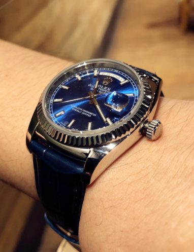 Rolex Oyster Perpetual Blue Dial Watch